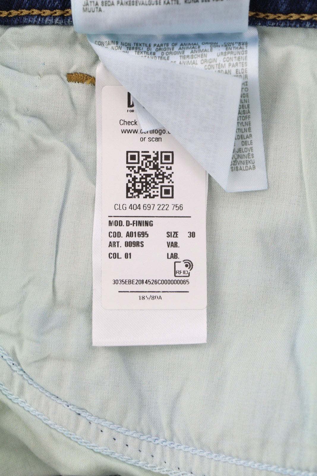 DIESEL D-Fining 009RS Mens Jeans W30/L32 Tapered Leg Stretch Washed Blue