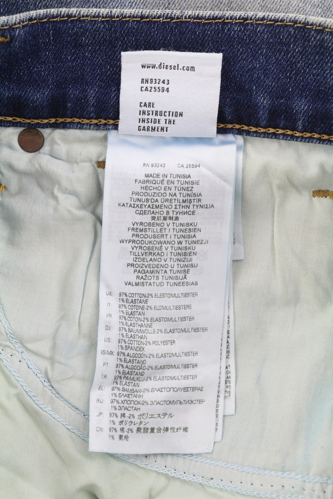 DIESEL D-Fining 009RS Mens Jeans W30/L32 Tapered Leg Stretch Washed Blue