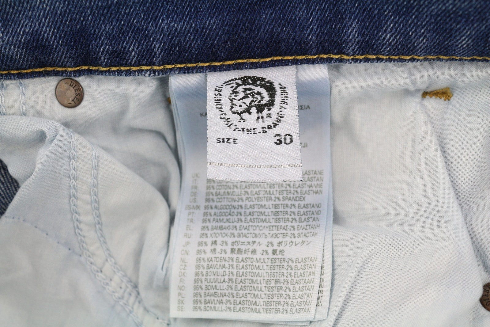 DIESEL D-Fining 09A80 Mens Jeans W30/L32 Tapered  Stretch Buttoned Washed