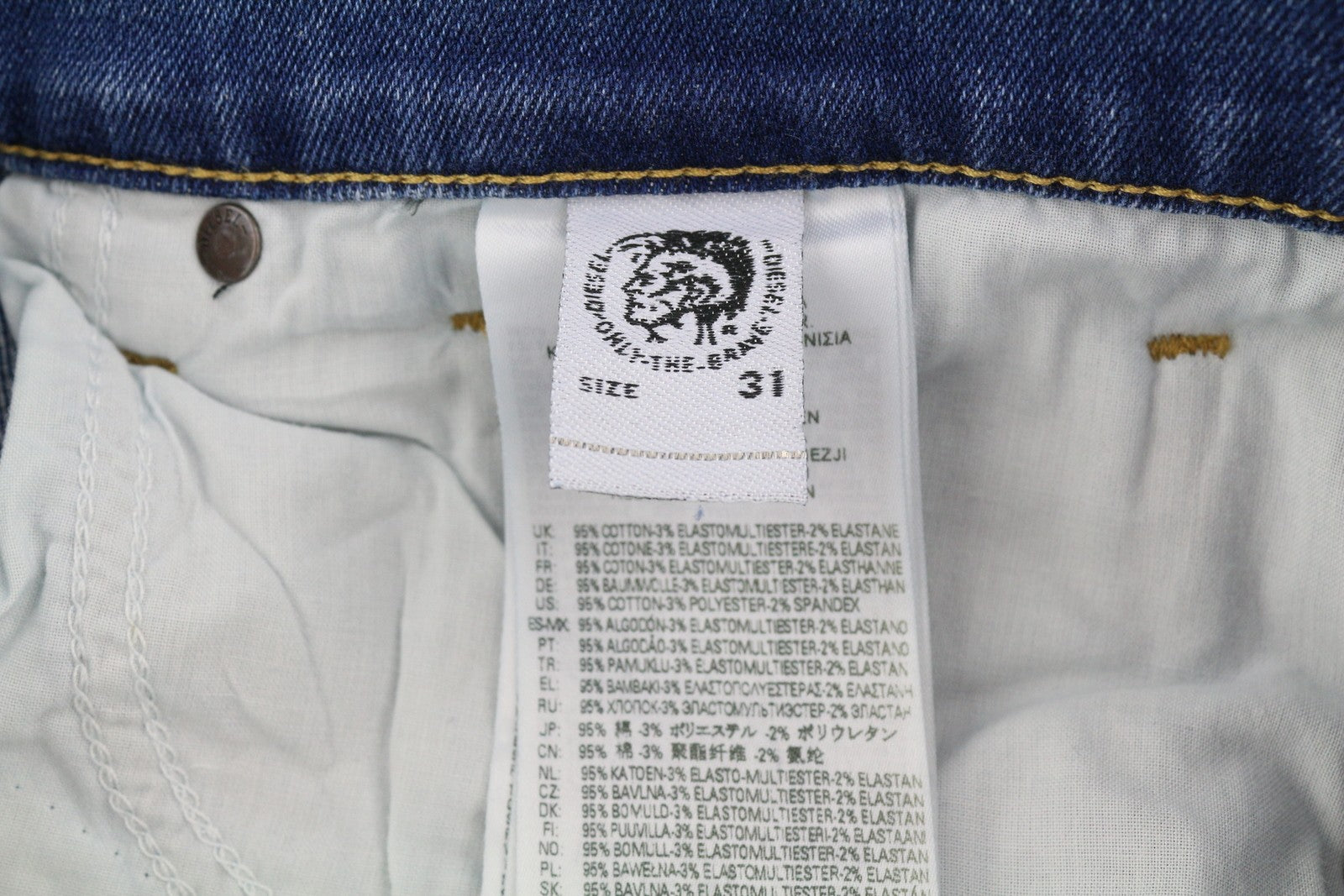 DIESEL D-Fining 09A80 Mens Jeans W31/L32 Tapered  Stretch Buttoned Washed