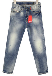 DIESEL D-Fining 009RS Men Jeans W30/L32 Tapered Leg Stretch Washed Logo Denim