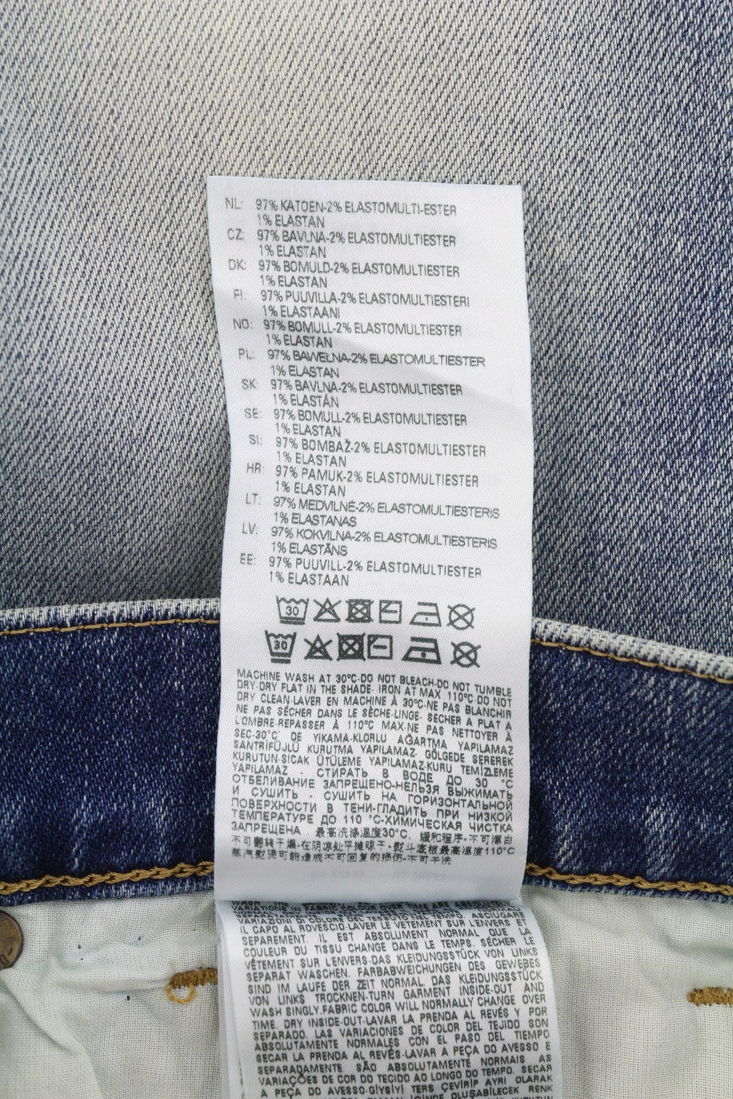 DIESEL D-Fining 009RS Men Jeans W30/L32 Tapered Leg Stretch Washed Logo Denim