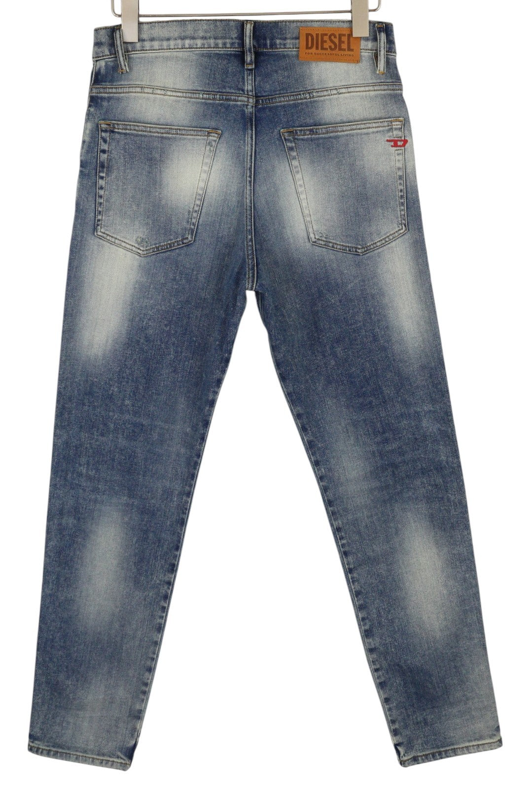 DIESEL D-Fining 009RS Men Jeans W30/L32 Tapered Leg Stretch Washed Logo Denim