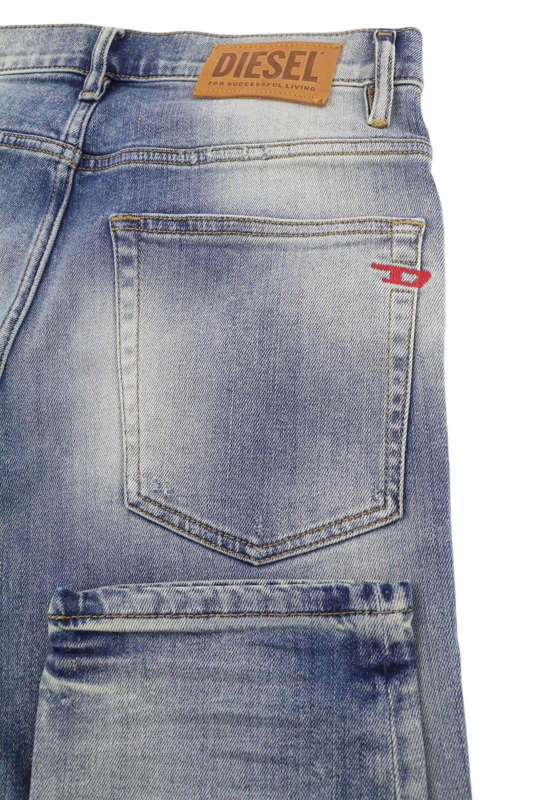 DIESEL D-Fining 009RS Men Jeans W30/L32 Tapered Leg Stretch Washed Logo Denim