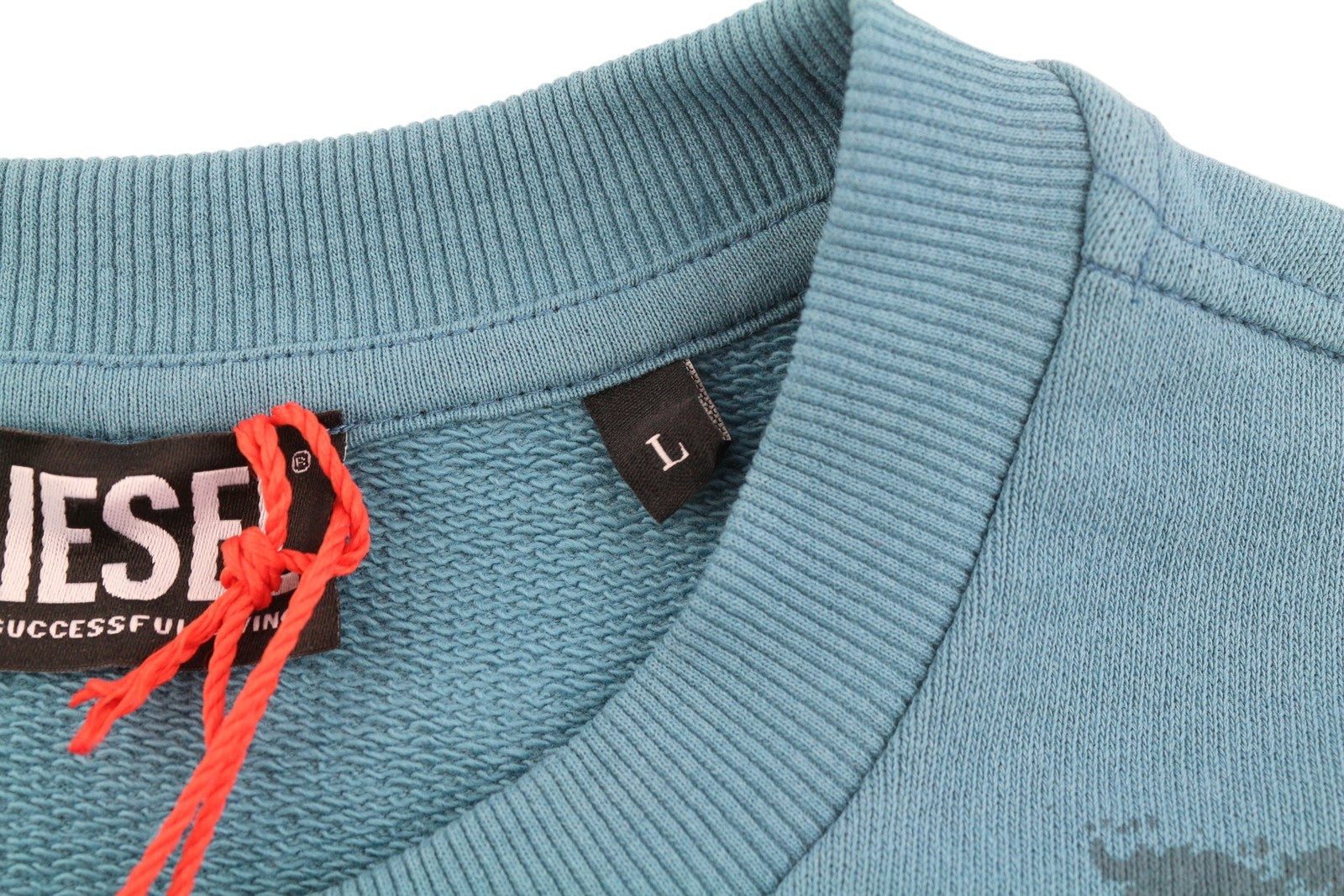 DIESEL S-Ginn-E7 Mens Sweatshirt L Mid Blue Pullover Long Sleeve Crew RRP€175