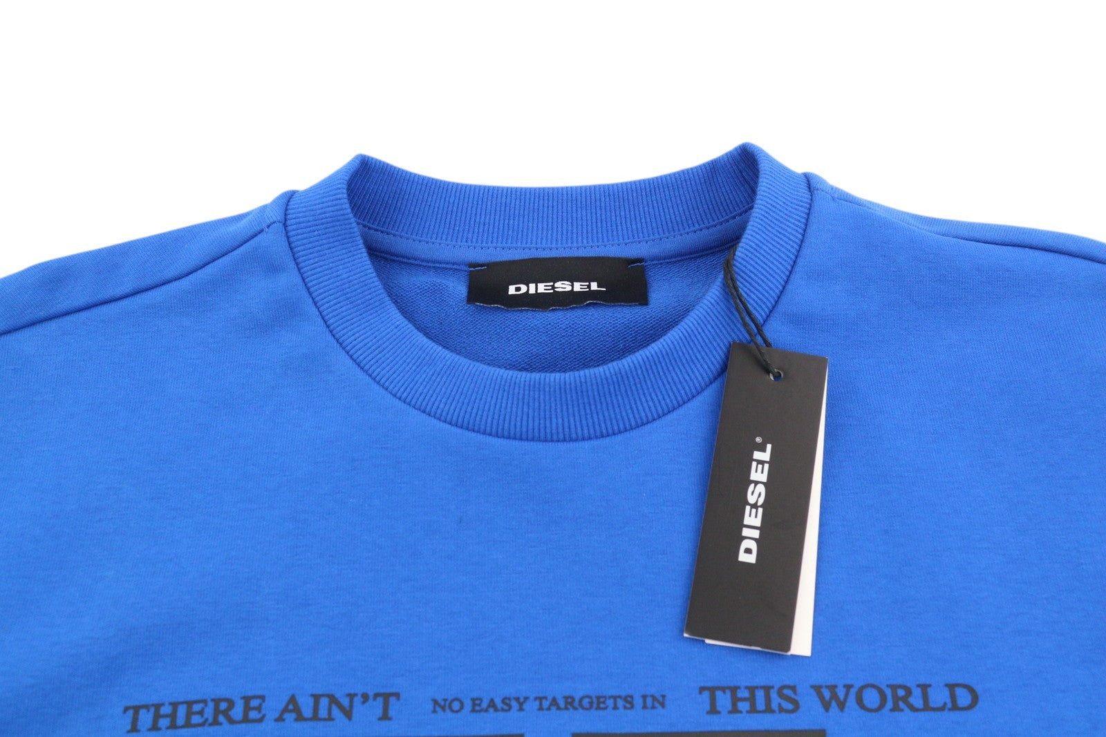 DIESEL S-Ginn-K25 Mens Sweatshirt L Blue Pullover Crew Collar Front  RRP€125