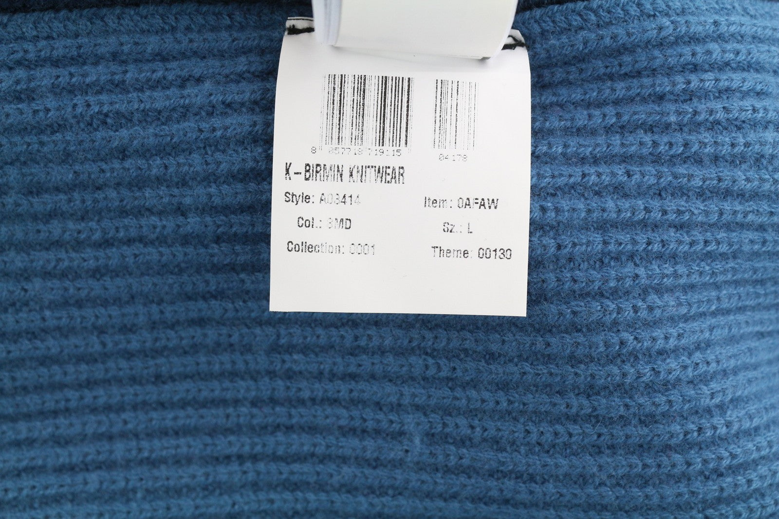 DIESEL K-Birmin Mens Jumper L Blue Pullover Crew Neck Knitted Wool Stretch