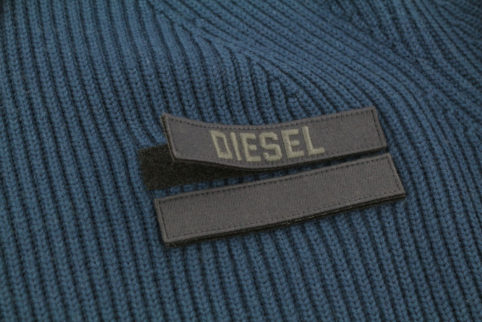 DIESEL K-Birmin Mens Jumper L Blue Pullover Crew Neck Knitted Wool Stretch