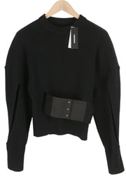 DIESEL M-Sylvania Womens Jumper S Black Wool  Knitted Belted Cut-Out RRP€195