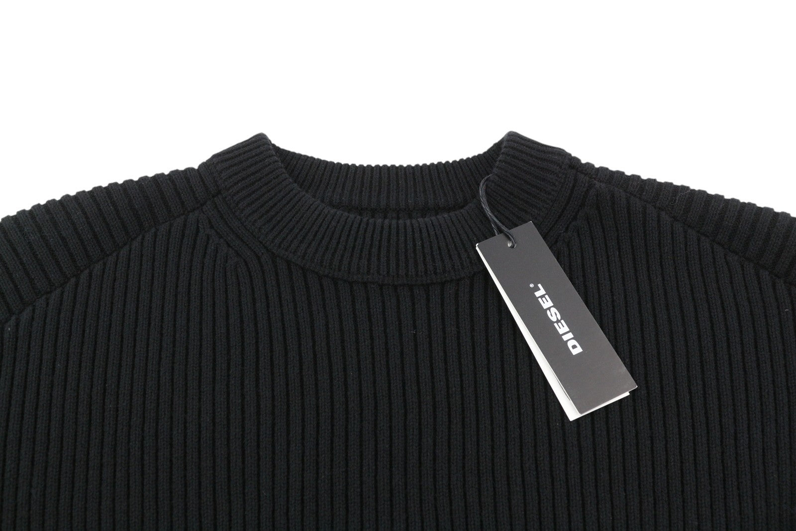 DIESEL M-Sylvania Womens Jumper S Black Wool  Knitted Belted Cut-Out RRP€195