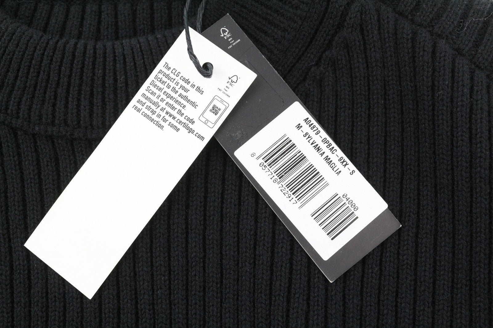 DIESEL M-Sylvania Womens Jumper S Black Wool  Knitted Belted Cut-Out RRP€195