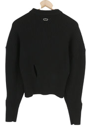 DIESEL M-Sylvania Womens Jumper S Black Wool  Knit Belted Cut-Out RRP€195
