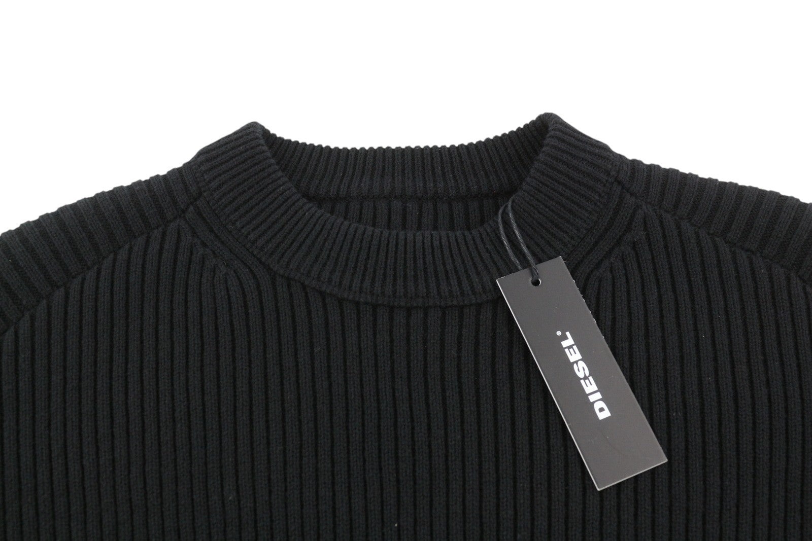 DIESEL M-Sylvania Womens Jumper S Black Wool  Knit Belted Cut-Out RRP€195