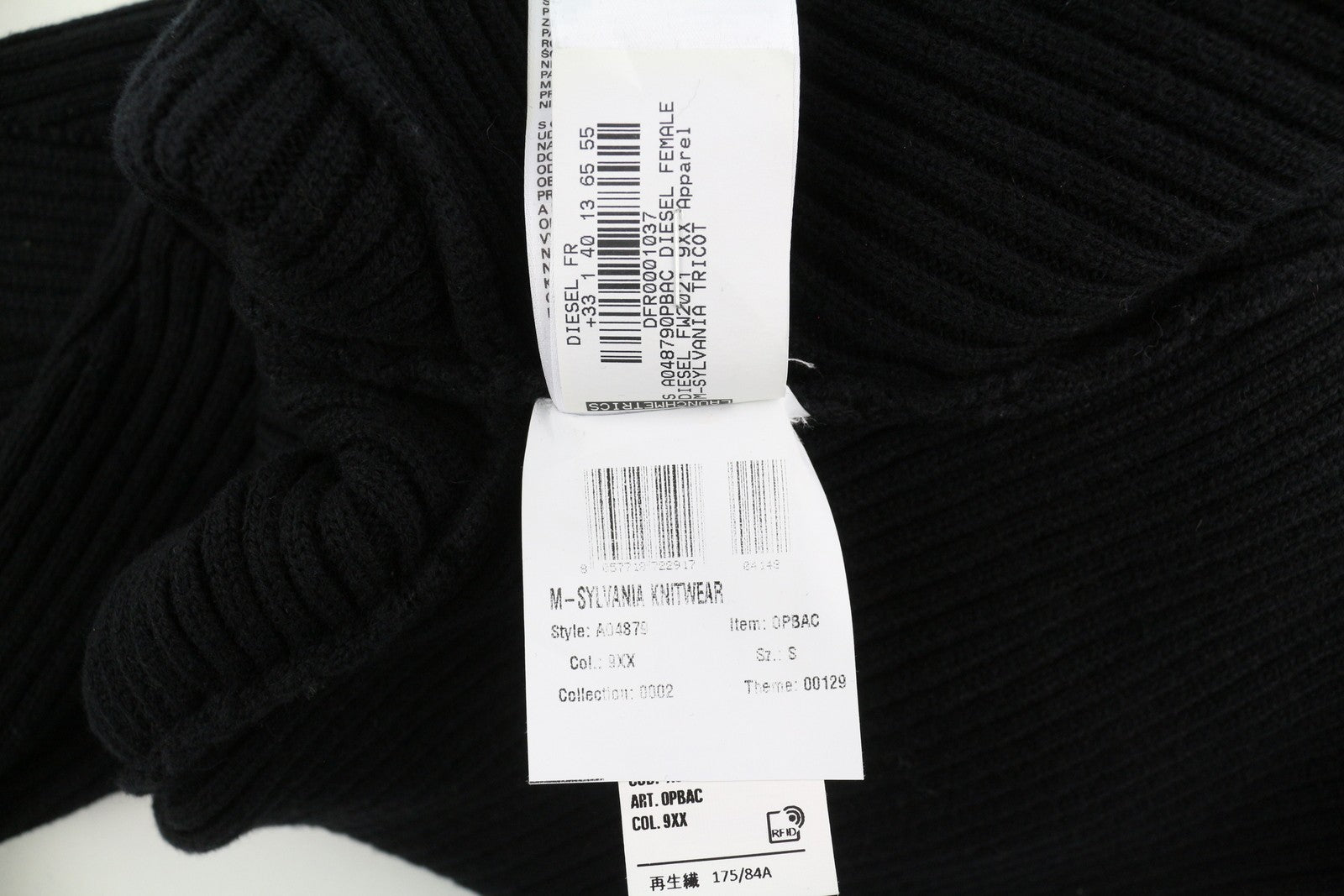 DIESEL M-Sylvania Womens Jumper S Black Wool  Knit Belted Cut-Out RRP€195