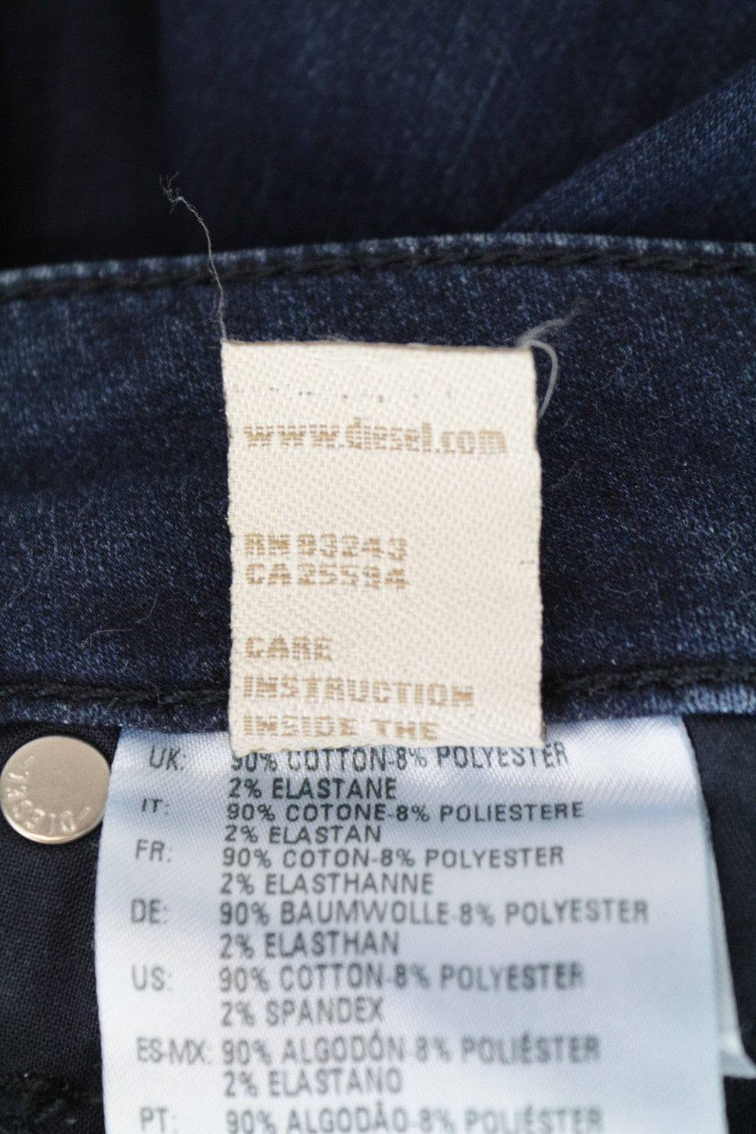 DIESEL Fayza-Ne 0687D Women's Jeans W25 Jogg Boyfriend Blue Cotton Stretch