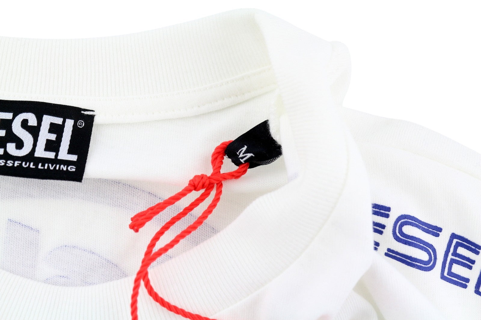 DIESEL T-Just-LS-E6 Mens T-Shirt M White Long Sleeve Crew Collar  Tricot