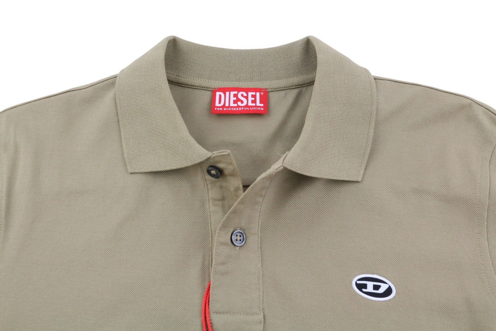 DIESEL T-Smith-LS-Doval-PJ Mens T-Shirt S Beige Long Sleeve Polo Cotton RRP€125