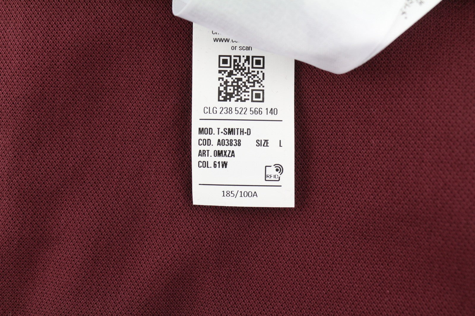 DIESEL T-Smith-D Mens T-Shirt L Short Sleeve Polo Neck Cotton Burgundy