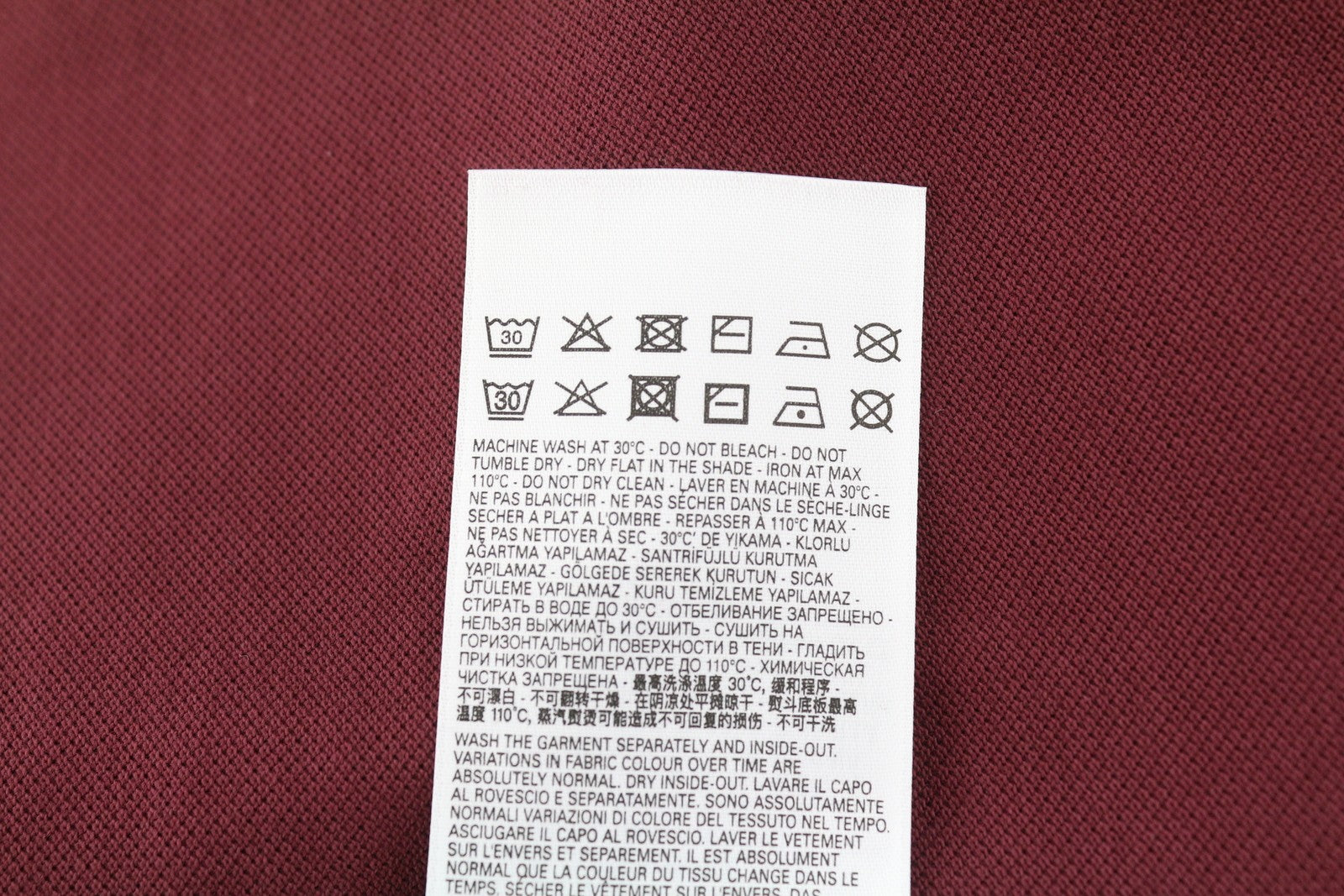 DIESEL T-Smith-D Mens T-Shirt M Short Sleeve Polo Neck Cotton Burgundy RRP€100