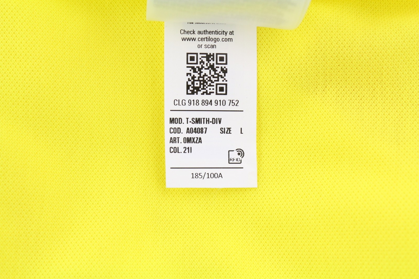 DIESEL T-Smith-Div  Mens T-Shirt L Short Sleeve Polo Neck Cotton  Yellow