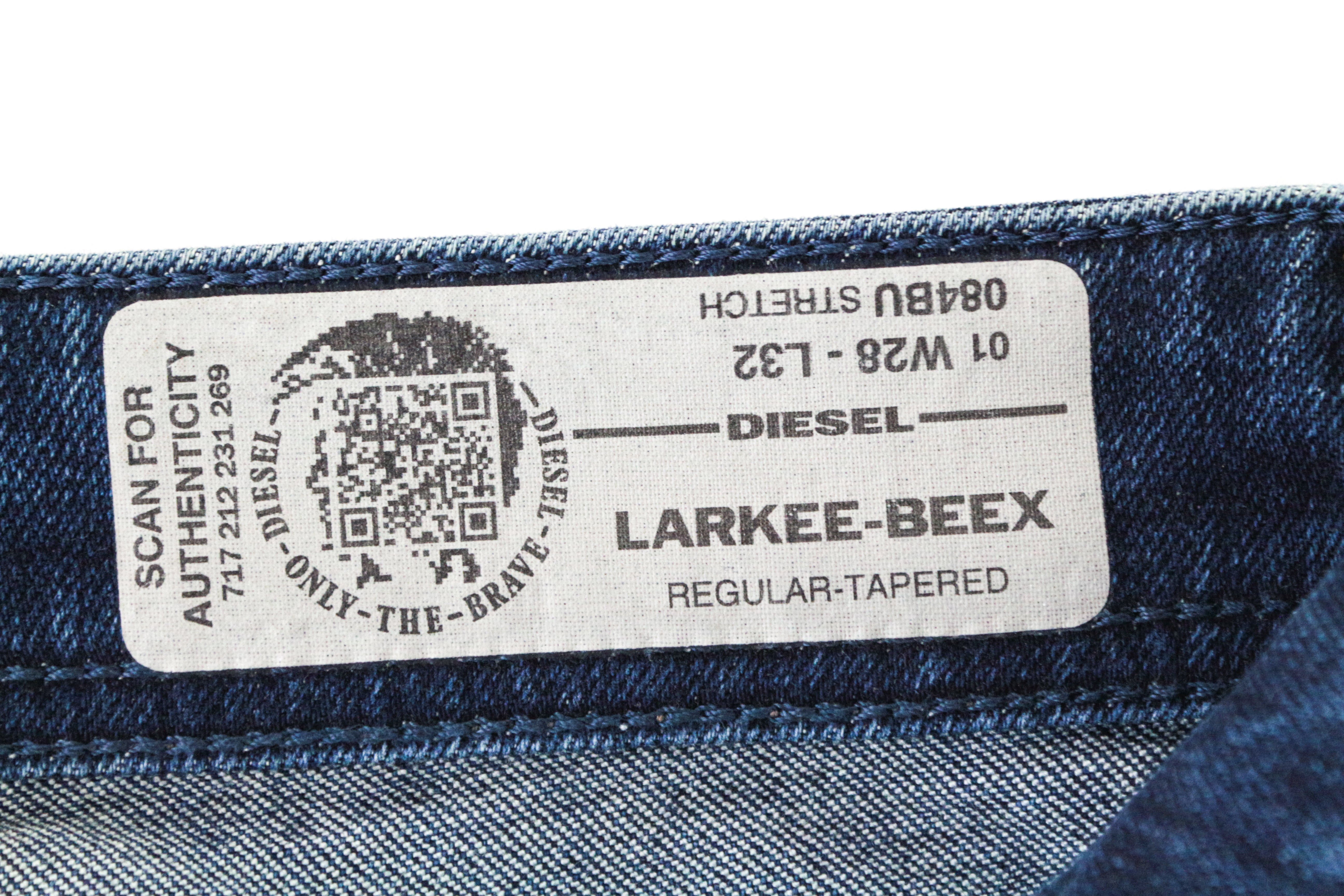 DIESEL Larkee-Beex 084BU Men's Jeans W28/L32 Regular Tapered Blue Cotton
