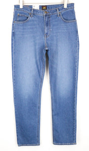 LEE West Men's Jeans W32/L32 Relaxed Fit Washed Blue Cotton Denim