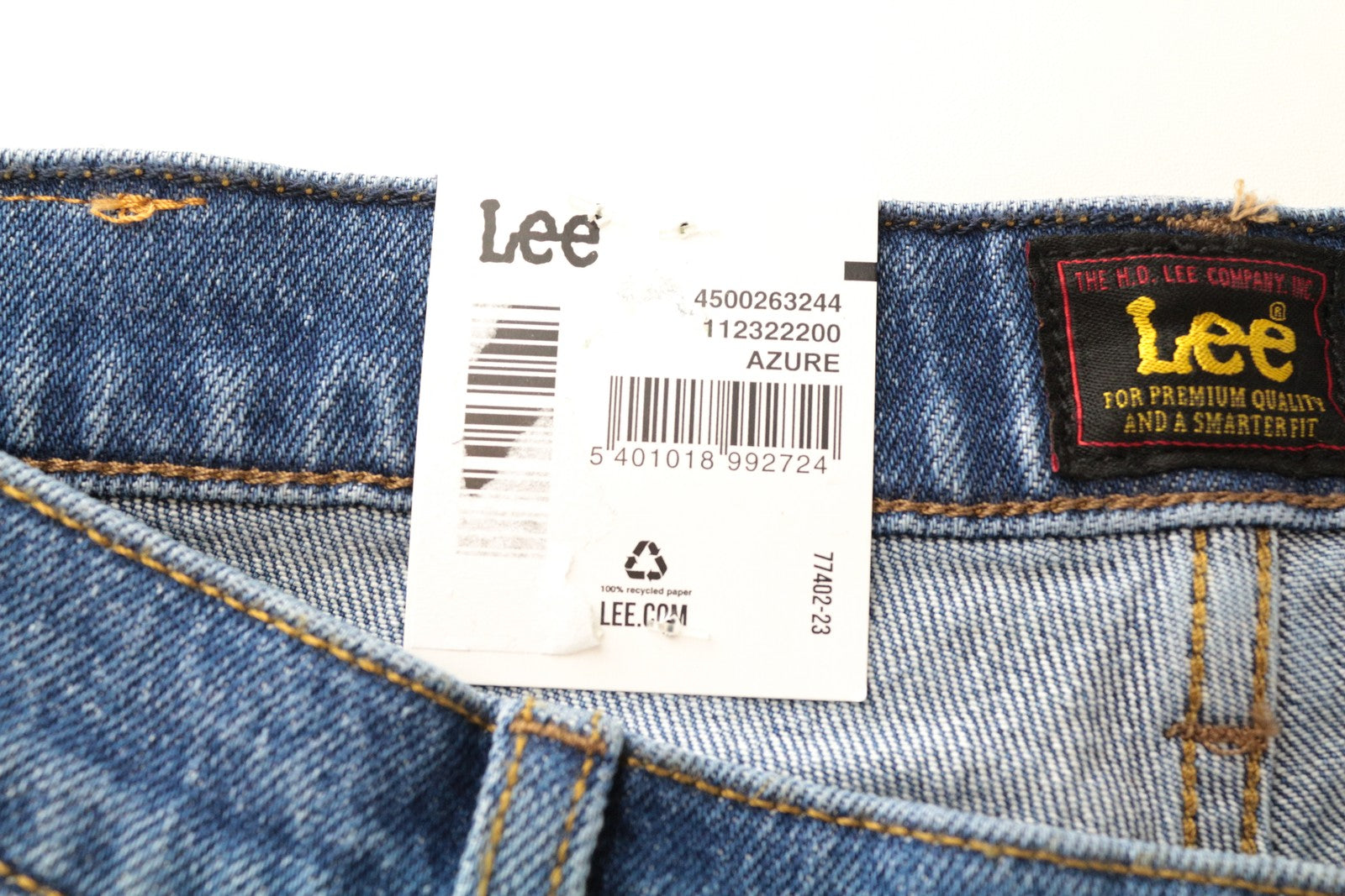 LEE West Men's Jeans W32/L32 Relaxed Fit Washed Blue Cotton Denim