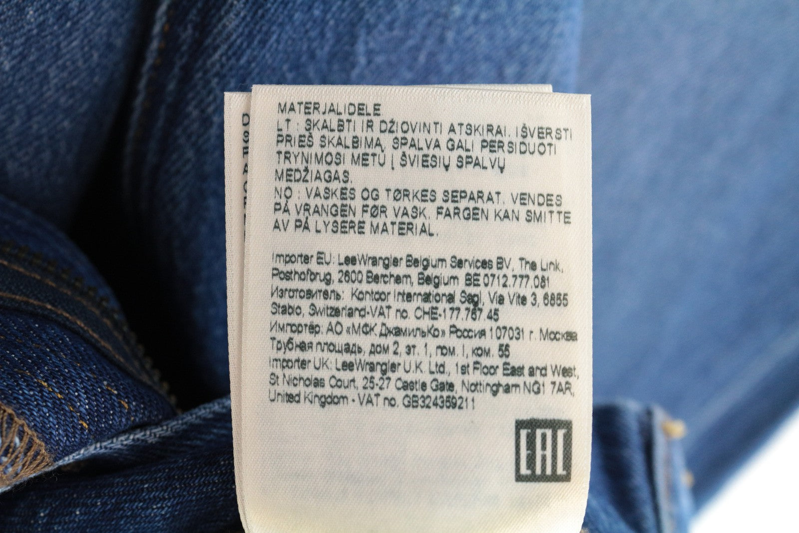 LEE West Men's Jeans W32/L32 Relaxed Fit Washed Blue Cotton Denim