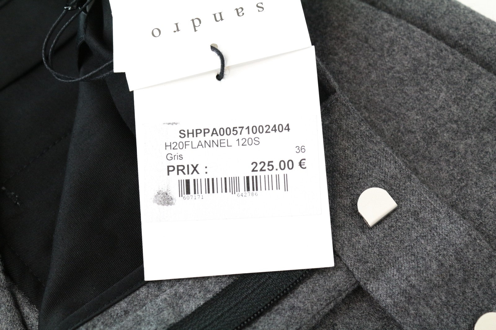 SANDRO Men's Trousers 36 Grey Wool Pleated Front Classic RRP€225