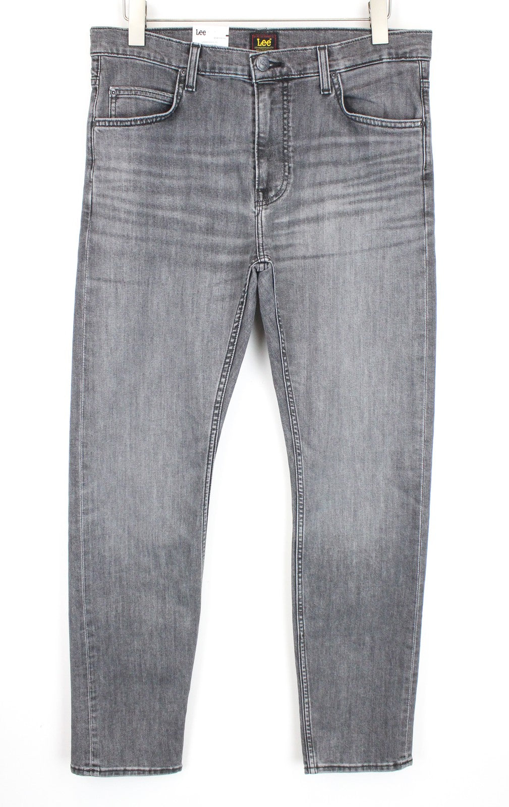 LEE Rider Men's Jeans W34/L32 Slim Fit Grey Cotton Washed Stretch 5-Pocket