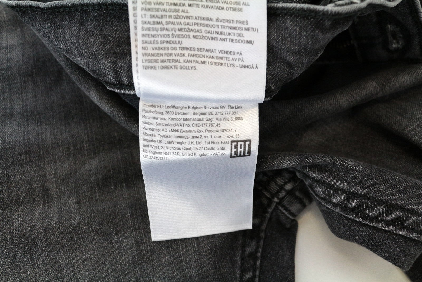 LEE Rider Men's Jeans W34/L32 Slim Fit Grey Cotton Washed Stretch 5-Pocket