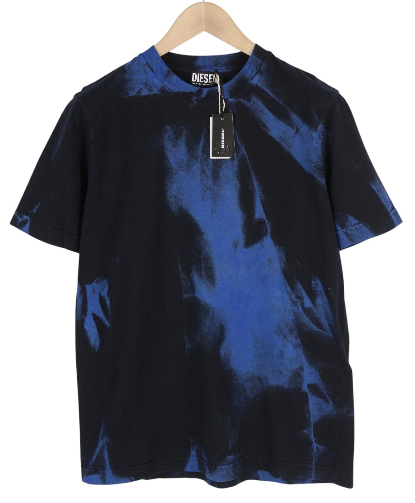 DIESEL T-Just-B84 Men T-Shirt S Black Tricot Stretch Crew Collar RRP€150