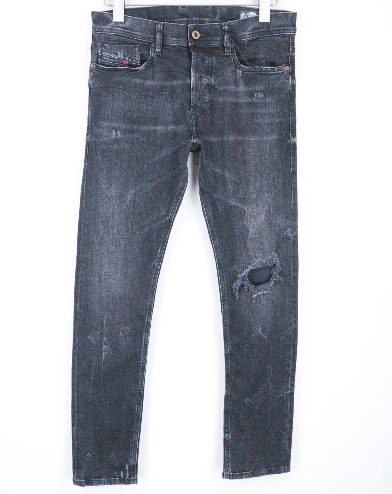 DIESEL Tepphar 069DV Men's Jeans W28/L30 Slim Carrot Blue Cotton Ripped