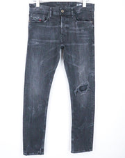 DIESEL Tepphar 069DV Men's Jeans W28/L30 Slim Carrot Blue Cotton Ripped