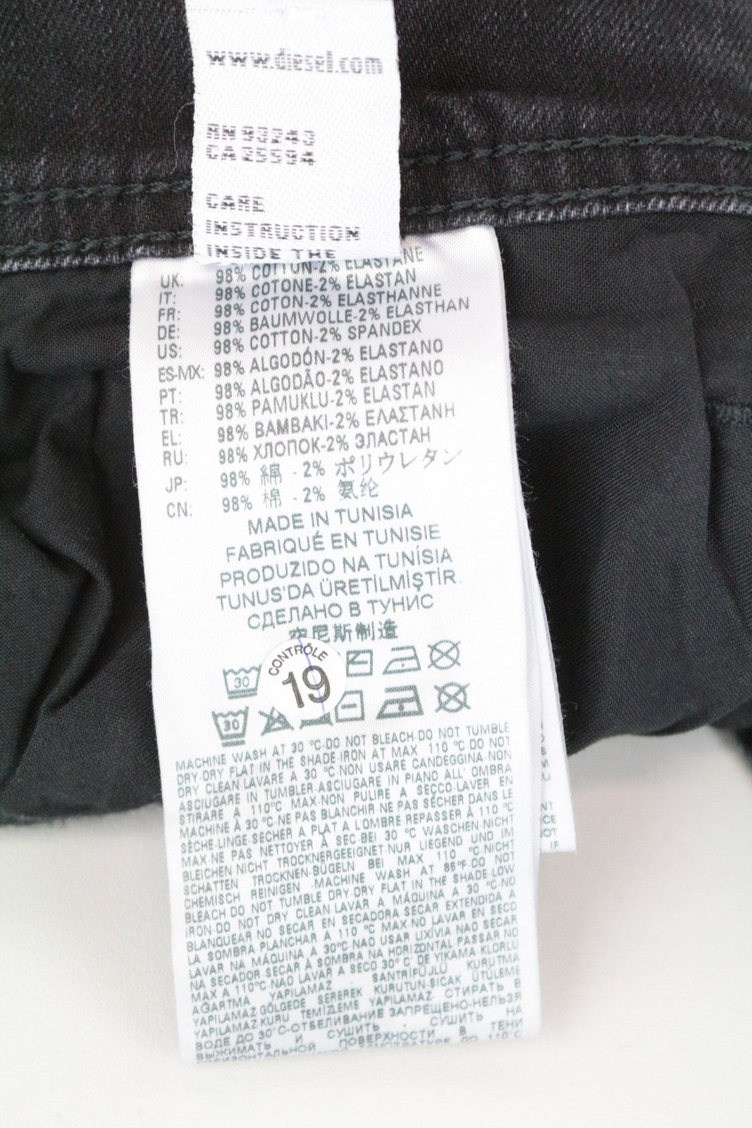 DIESEL Tepphar 069DV Men's Jeans W28/L30 Slim Carrot Blue Cotton Ripped