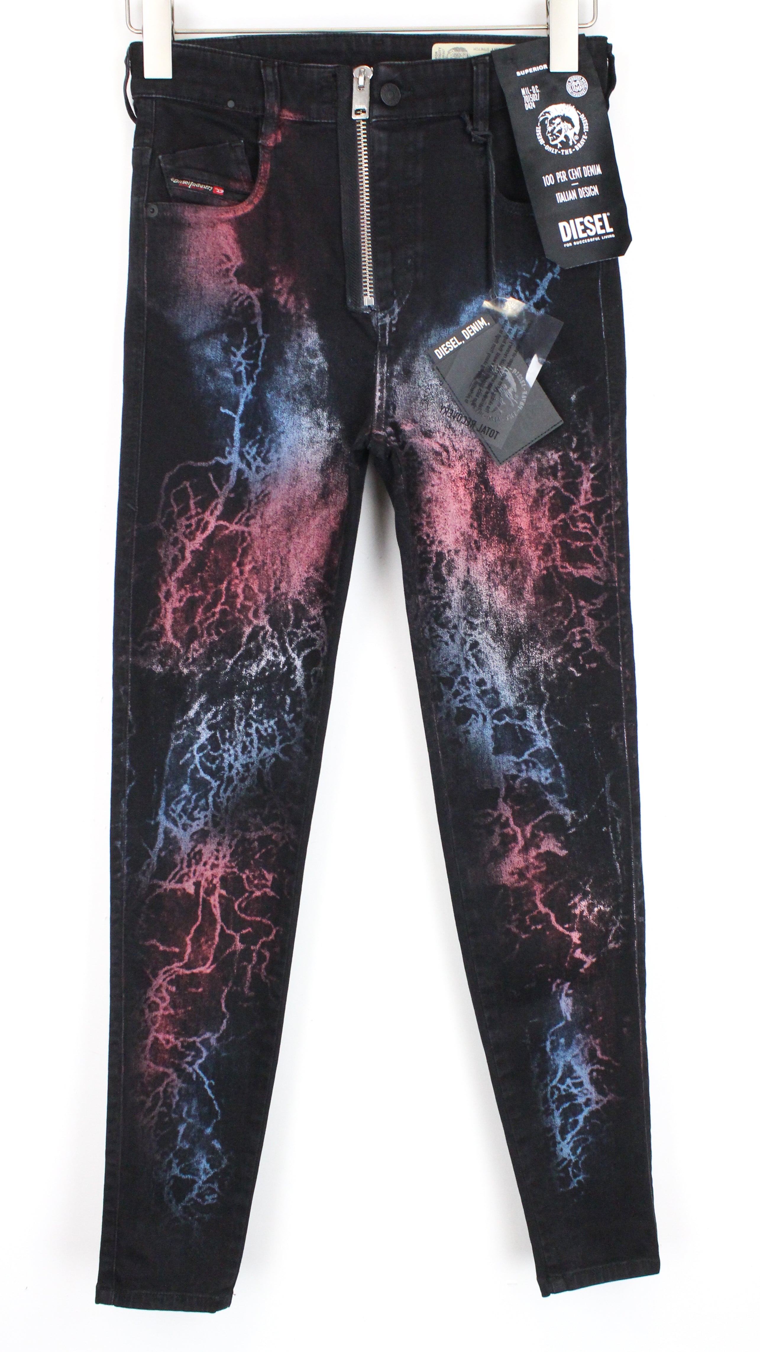 DIESEL Slandy-High-SX 069IY Women's Jeans W28/L32 Skinny Navy Washed Stretch