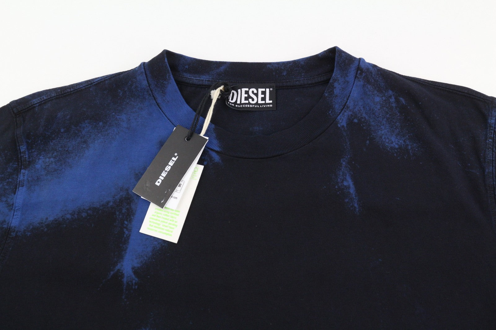 DIESEL T-Just-B84 Men T-Shirt S Black Tricot Stretchy Crew Neck RRP€150