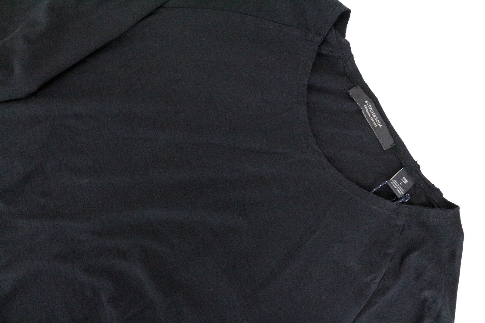 SCOTCH & SODA Ams Couture Men's T-Shirt L Black Cotton LS Basic Pullover