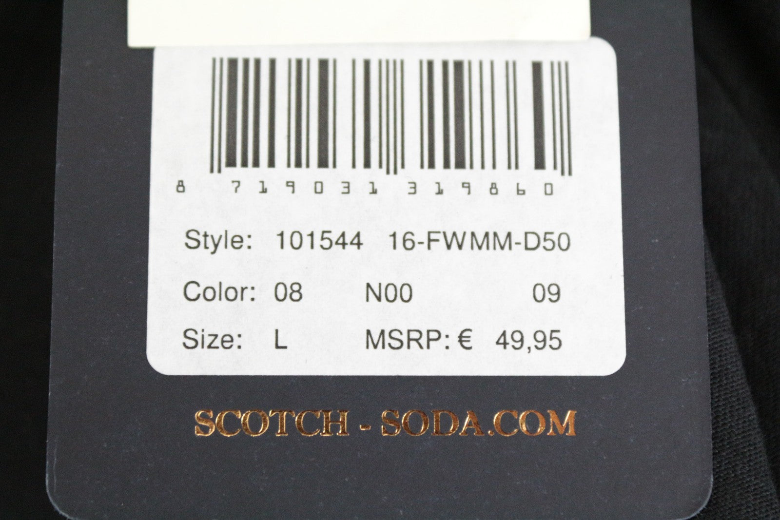 SCOTCH & SODA Ams Couture Men's T-Shirt L Black Cotton LS Basic Pullover