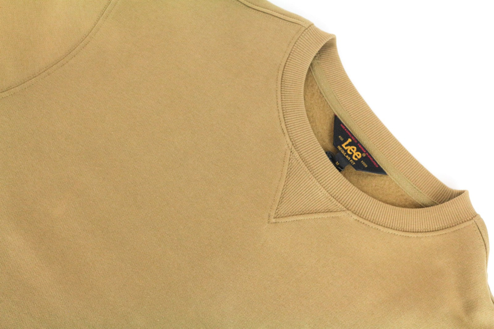 LEE Men's Sweatshirt M Khaki Green Cotton Pullover Casual LS