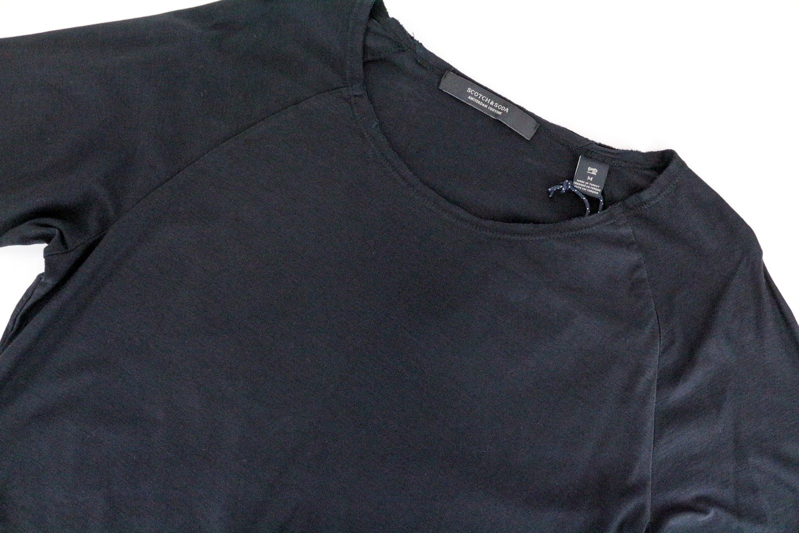 SCOTCH & SODA Ams Couture Men's Tee M Black Cotton LS Basic Pullover