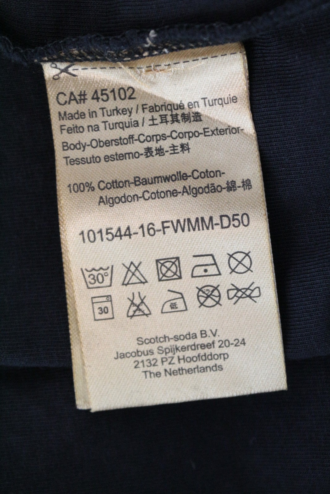 SCOTCH & SODA Ams Couture Men's Tee M Black Cotton LS Basic Pullover