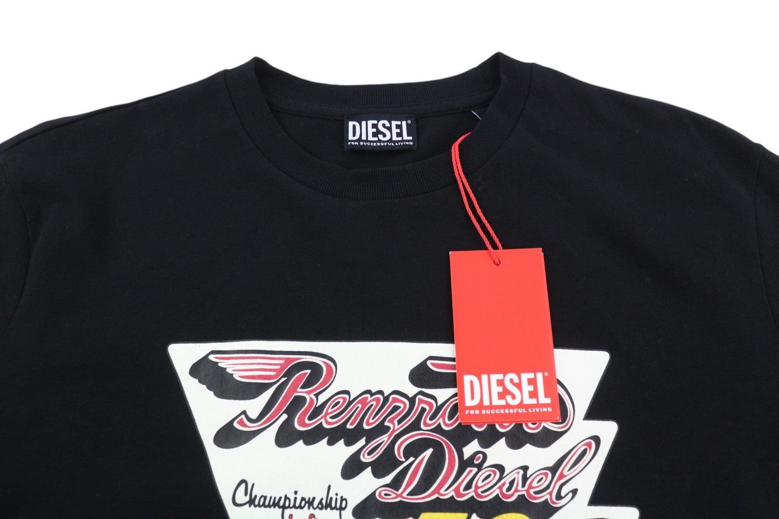 DIESEL T-Just-C15 Men T-Shirt S Black Tricot Stretchy Crew Neck Short Sleeved