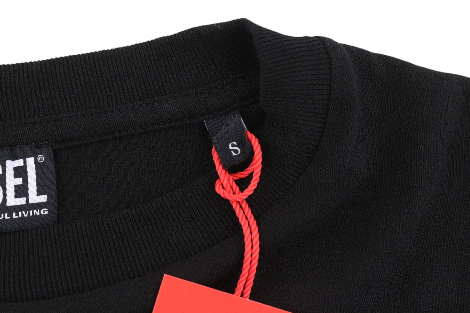 DIESEL T-Just-C15 Men T-Shirt S Black Tricot Stretchy Crew Neck Short Sleeved