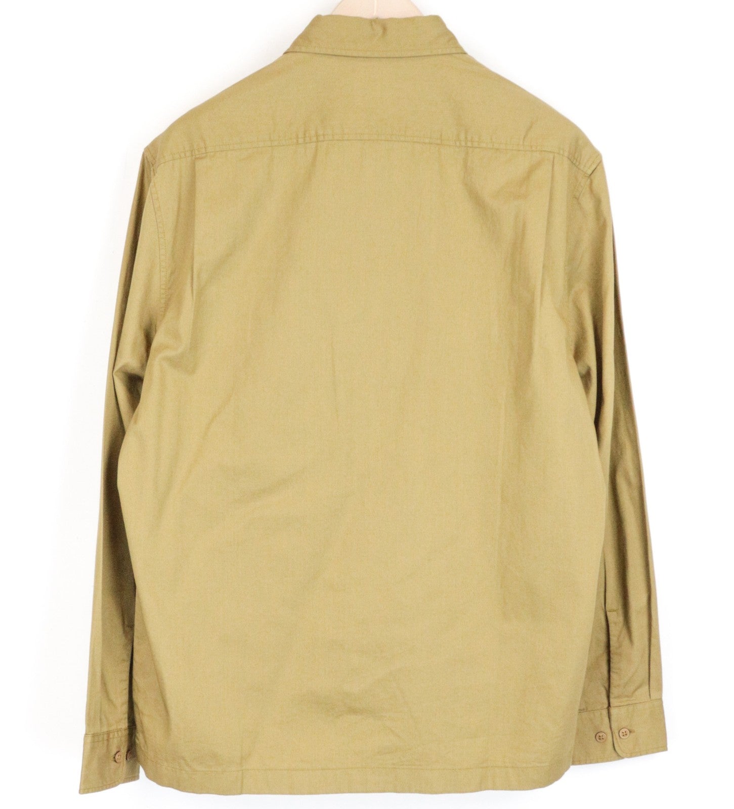 LEE Men's Shirt M Khaki Green Cotton LS Buttoned Pocketed Shirt