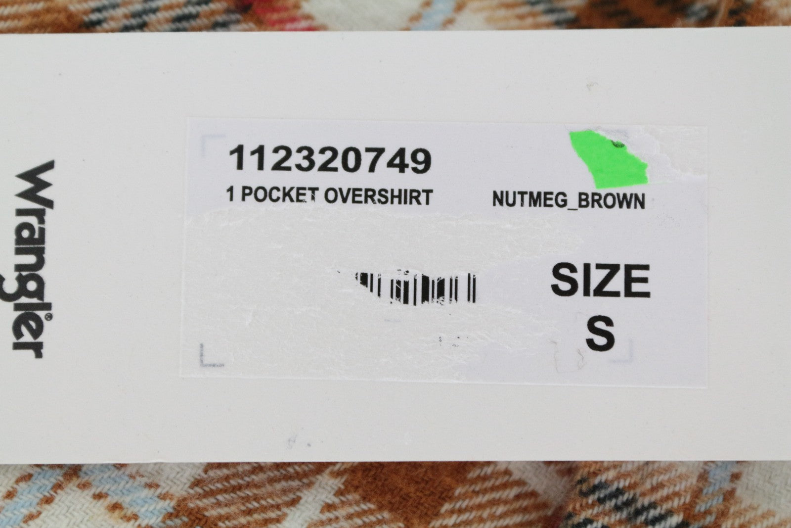 WRANGLER Men's Shirt M Orange Checked Cotton Flannel Buttoned Long Sleeve