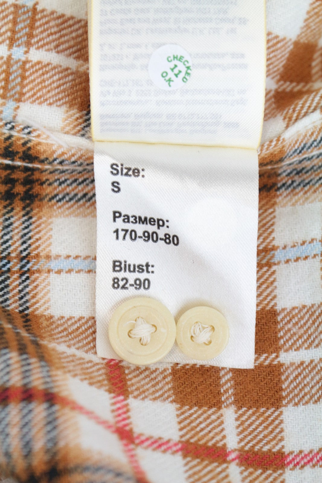 WRANGLER Men's Shirt M Orange Checked Cotton Flannel Buttoned Long Sleeve