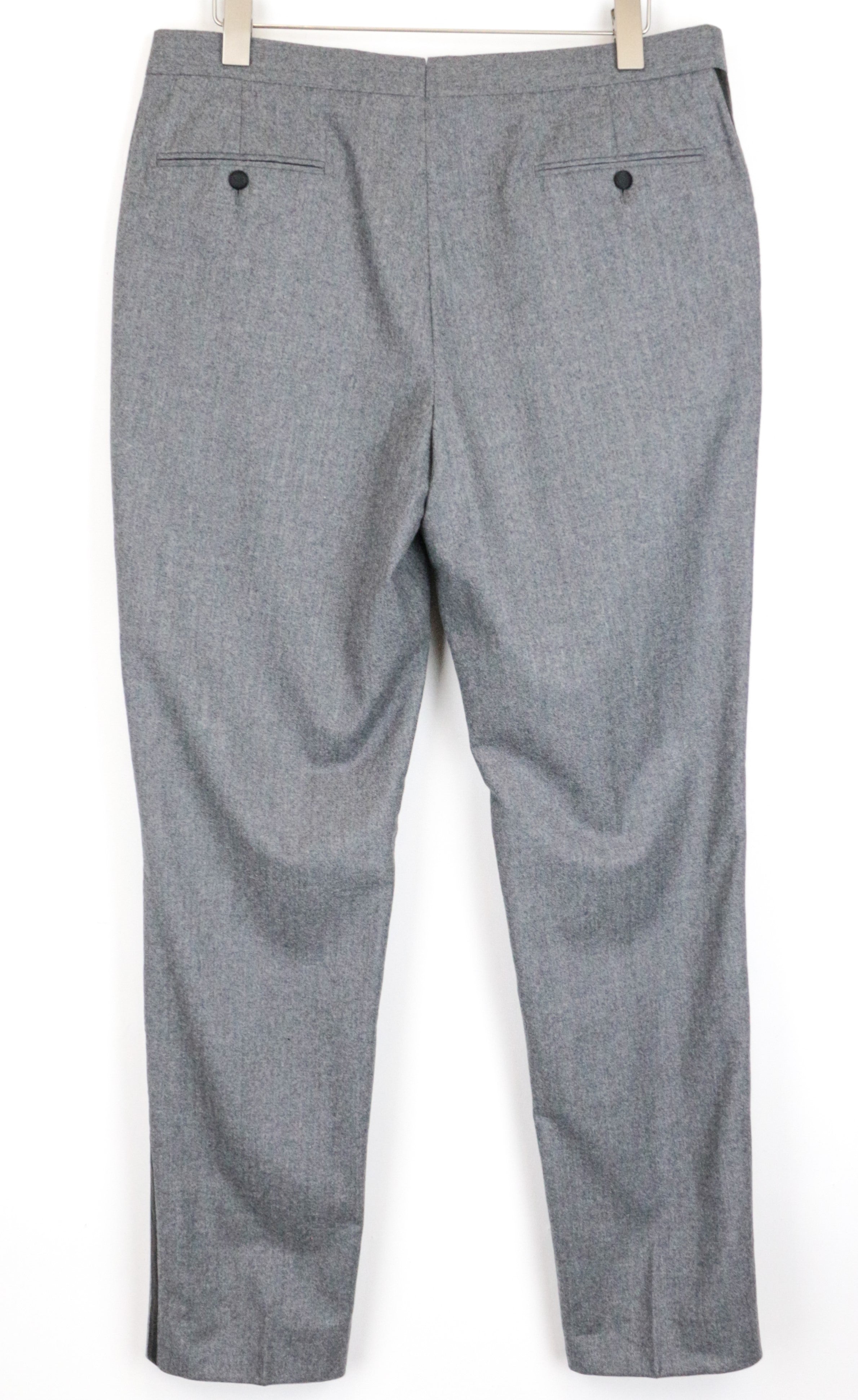 SUITSUPPLY Verona Men's Trousers UK42R Grey Wool Side Line Pleated Formal