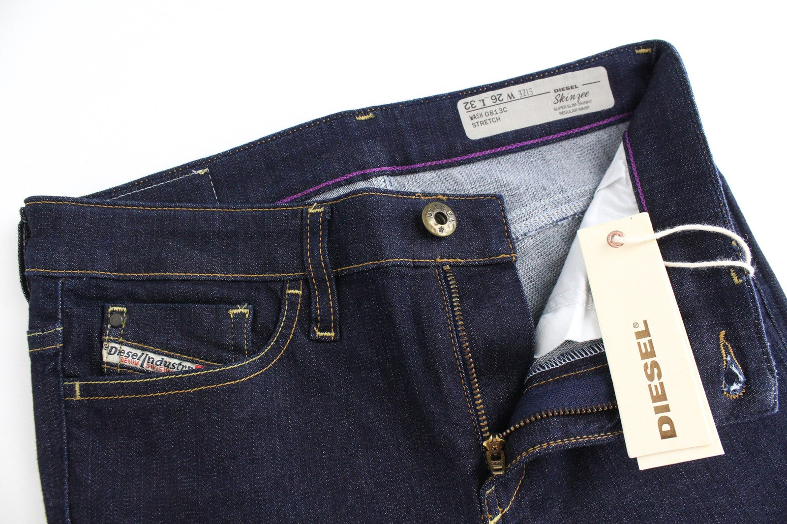 DIESEL Skinzee 0813C Women's Jeans W26/L32 Super Skinny Blue 5-Pocket Stretch