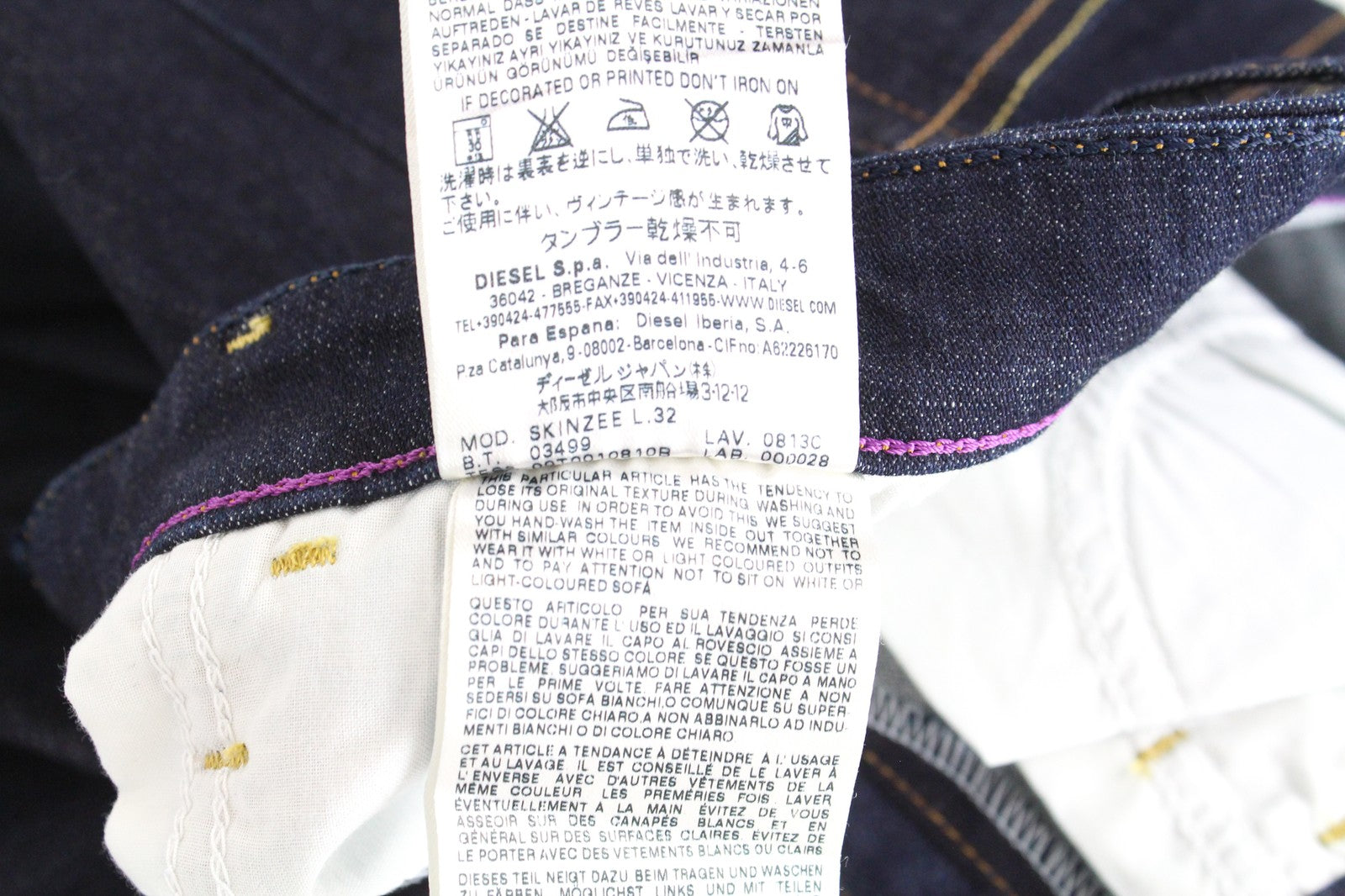 DIESEL Skinzee 0813C Women's Jeans W26/L32 Super Skinny Blue Denim Stretch